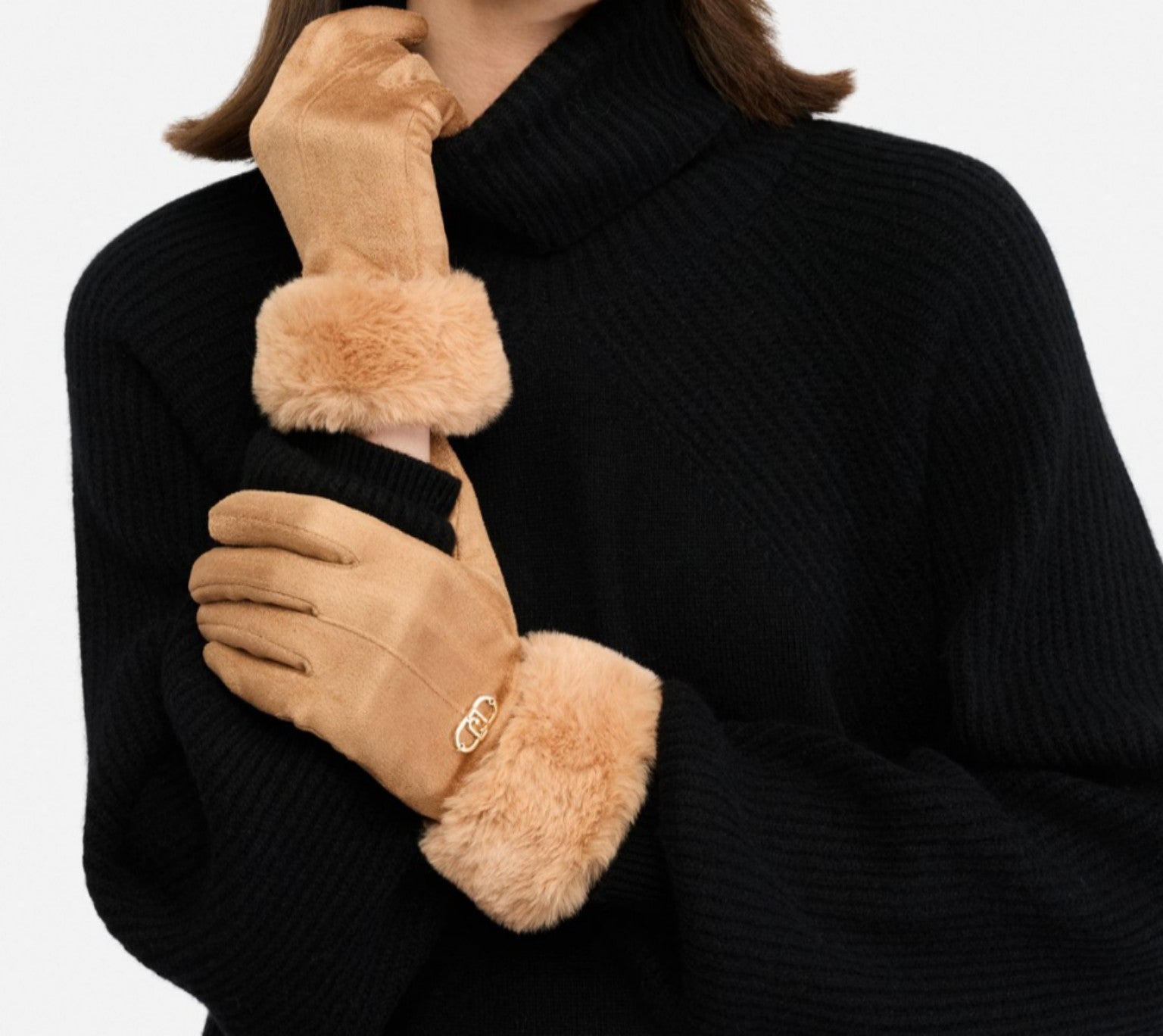 Guanti Liu Jo Donna – Nero / Beige