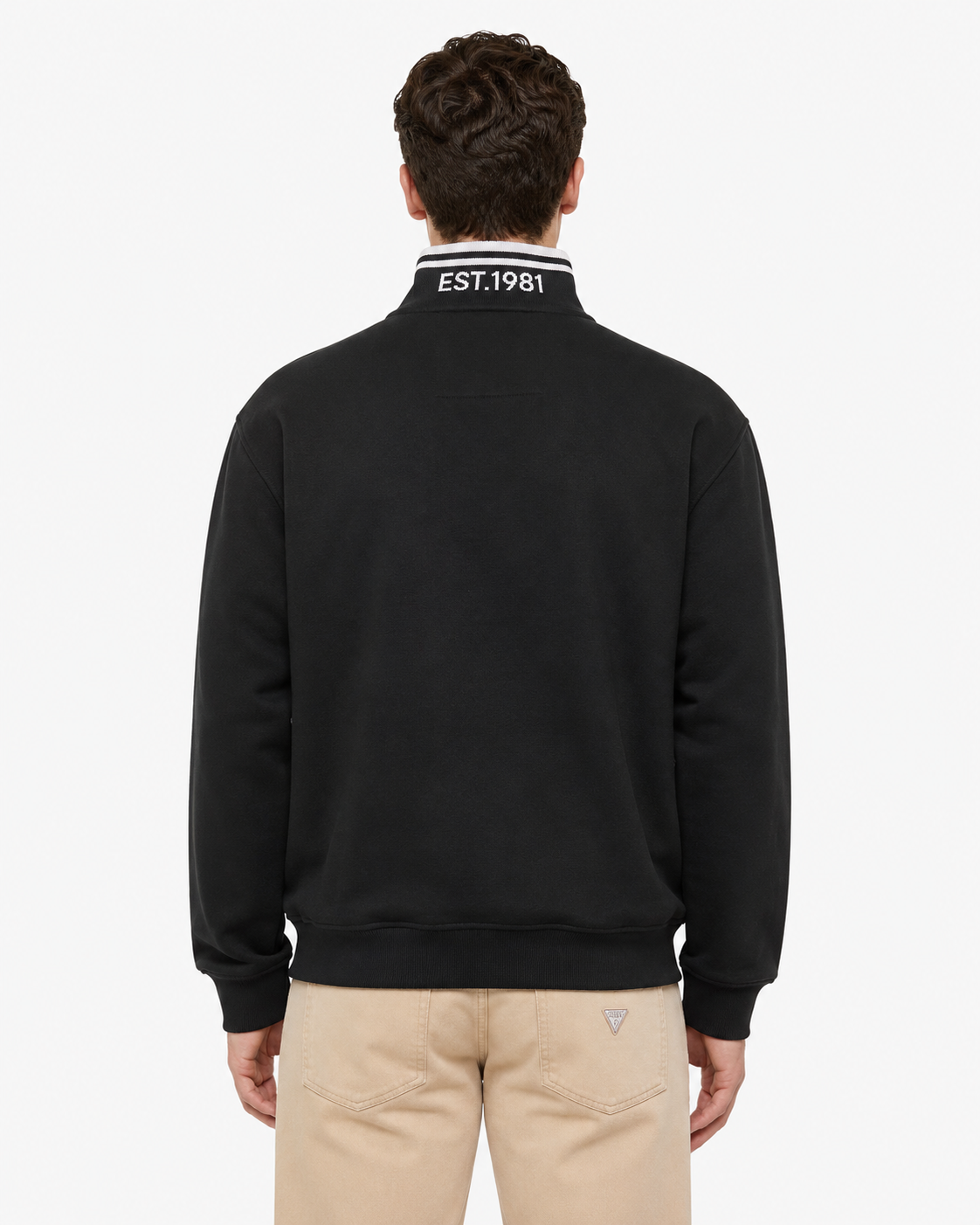 Felpa GUESS uomo nero e beige