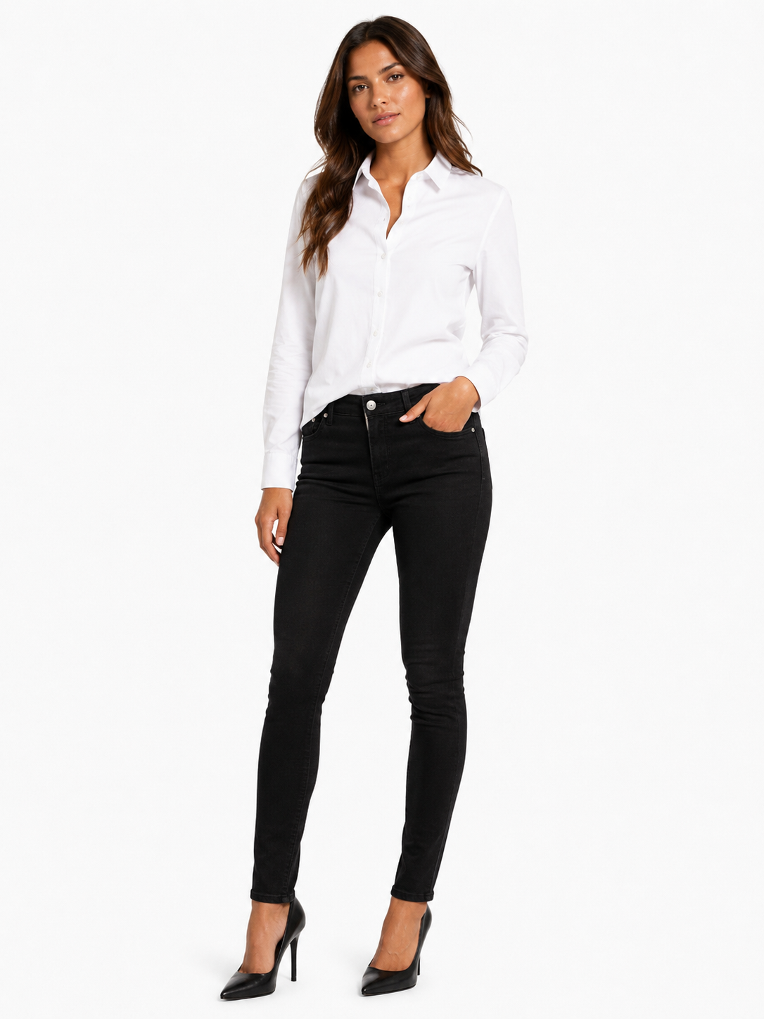 Jeans GUESS donna Slim Fit Nero