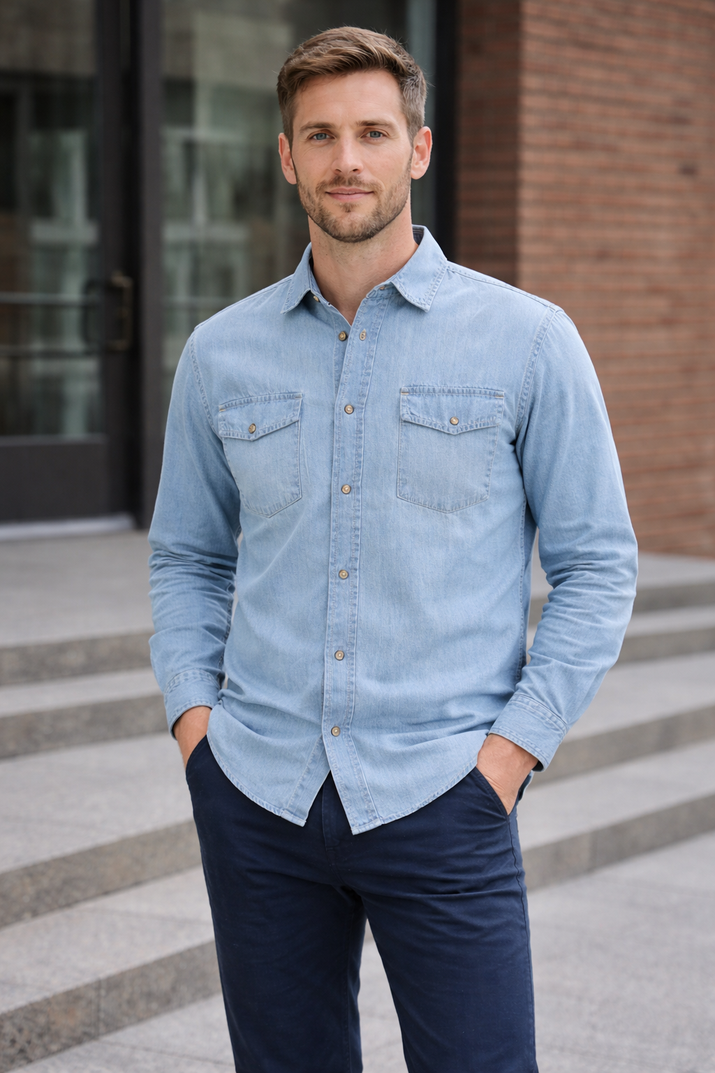 Camicia TREZ di jeans uomo