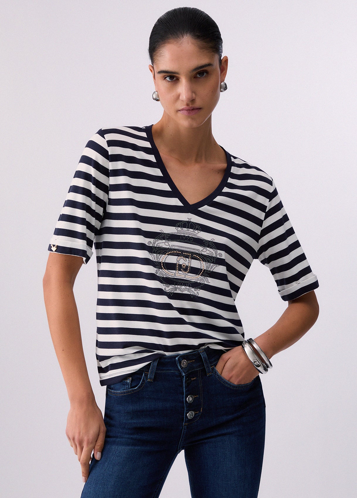 T-shirt a righe LIU JO Donna
