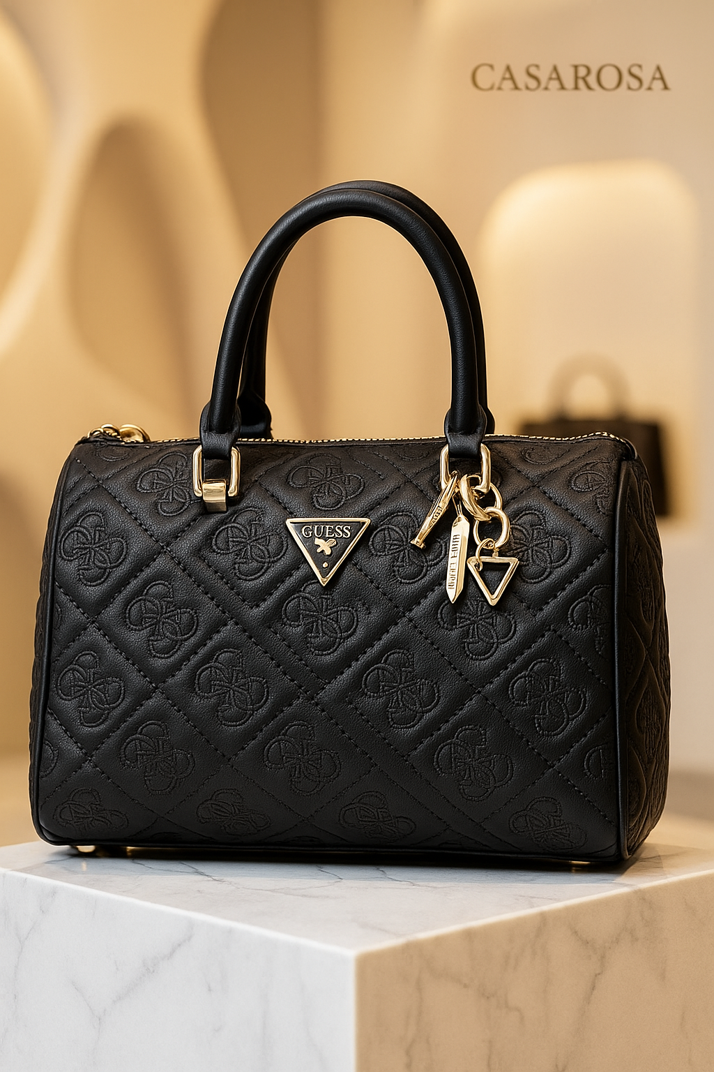 Borsa Guess – Colore Nero e Cuoio Logata 4G