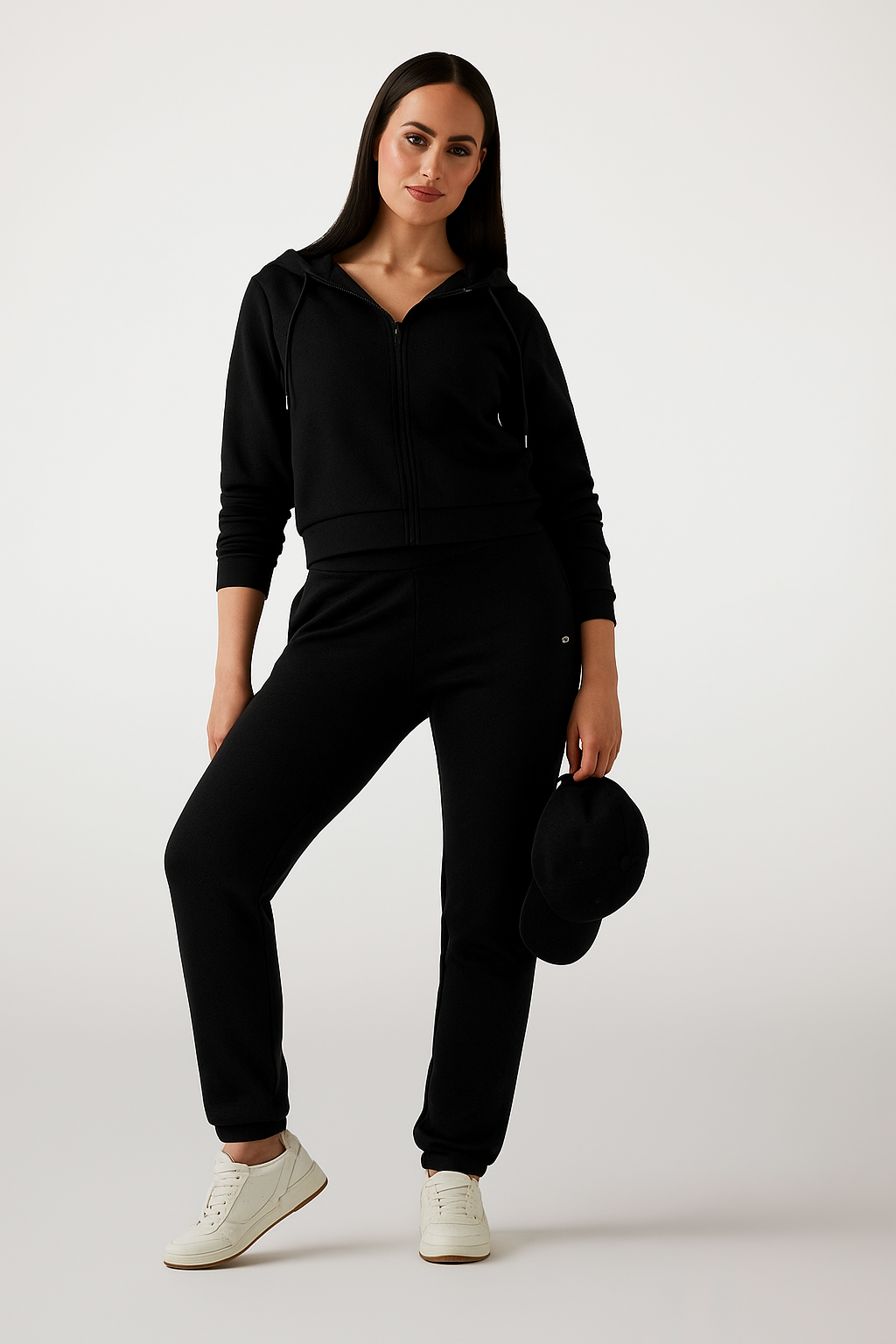 Felpa GUESS con cappuccio zip intera e logo all over