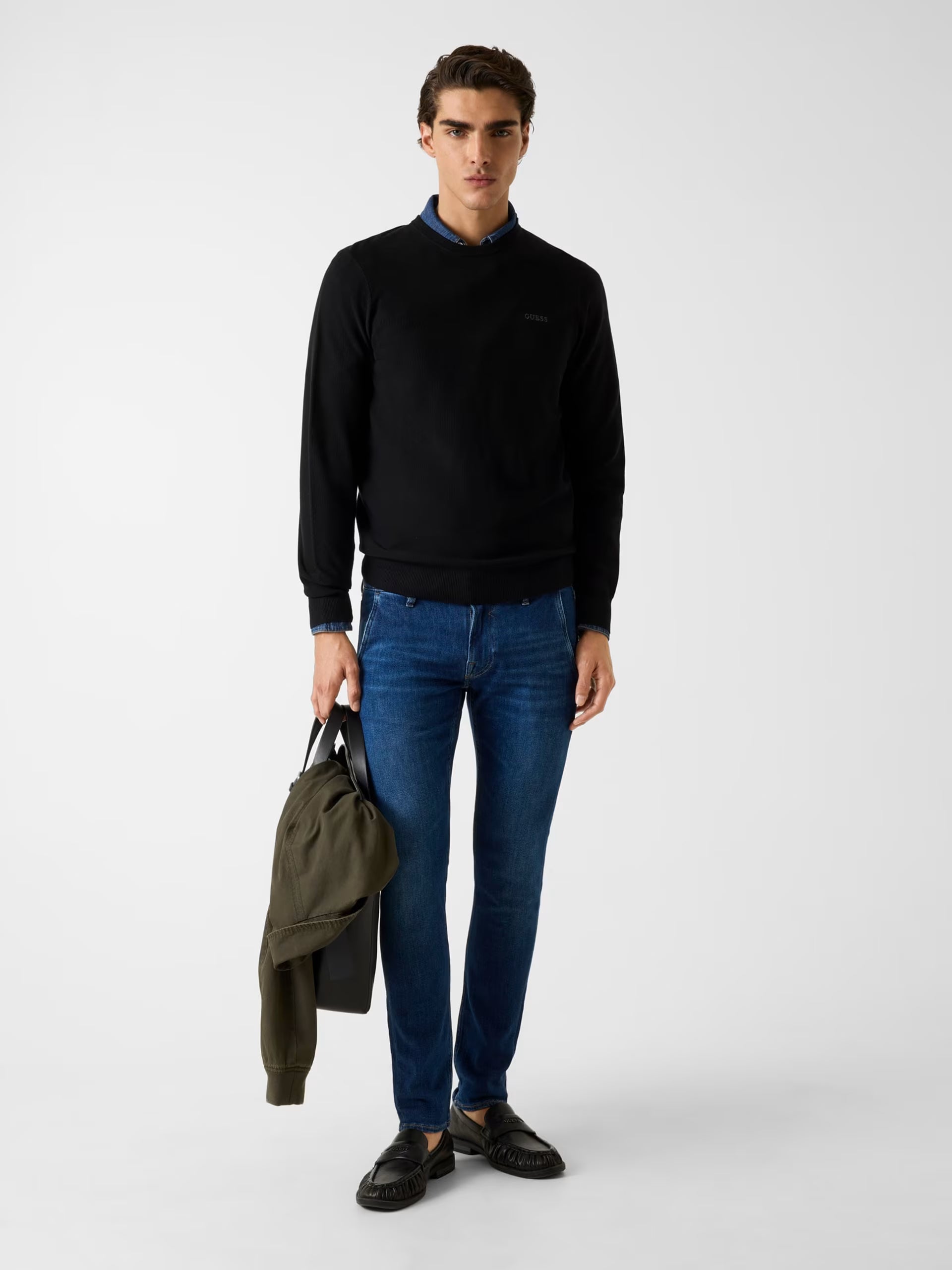 Maglia uomo Guess paricollo con logo