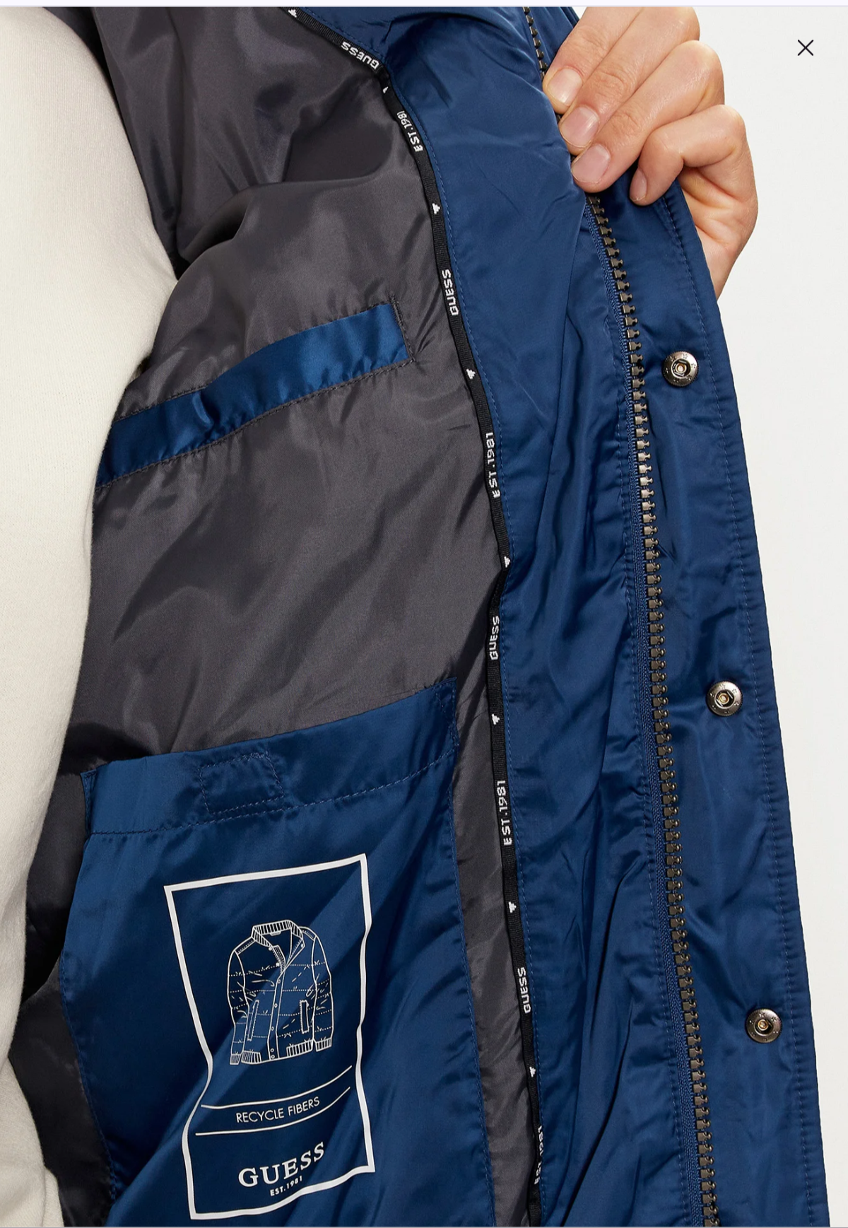 GUESS BOMBER M4BL31 WGJ92 Blu Regular Fit Colore: Blu