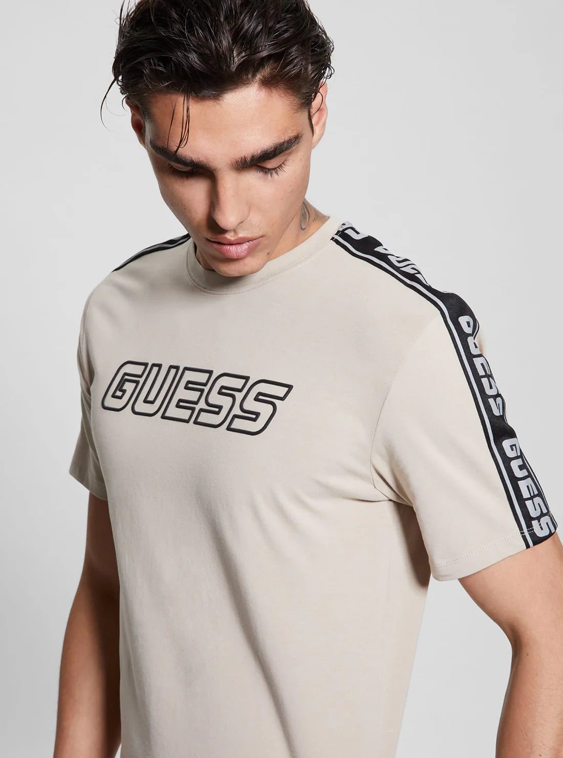 T-shirt GUESS stretch logo frontale Uomo