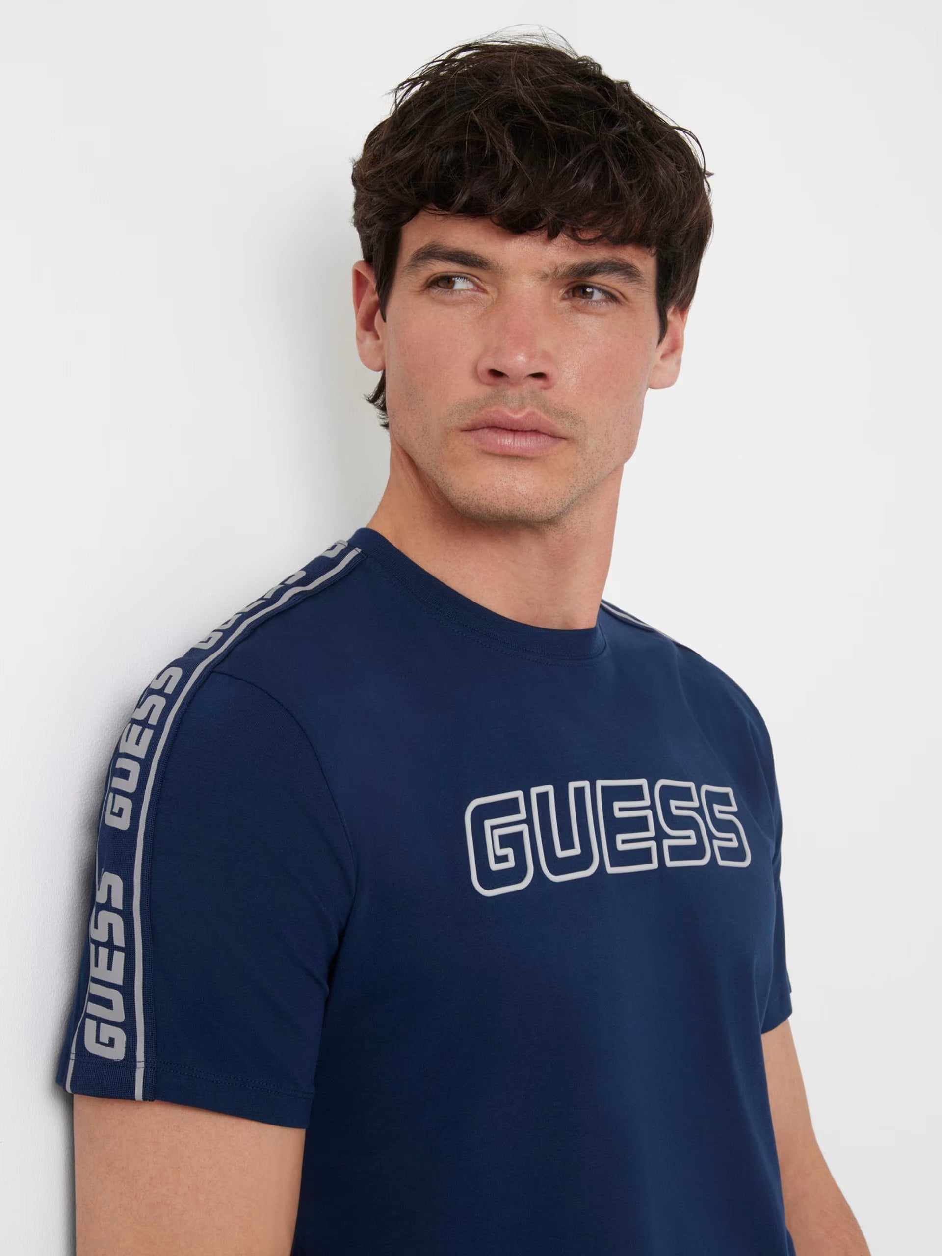T-shirt GUESS stretch logo frontale Uomo