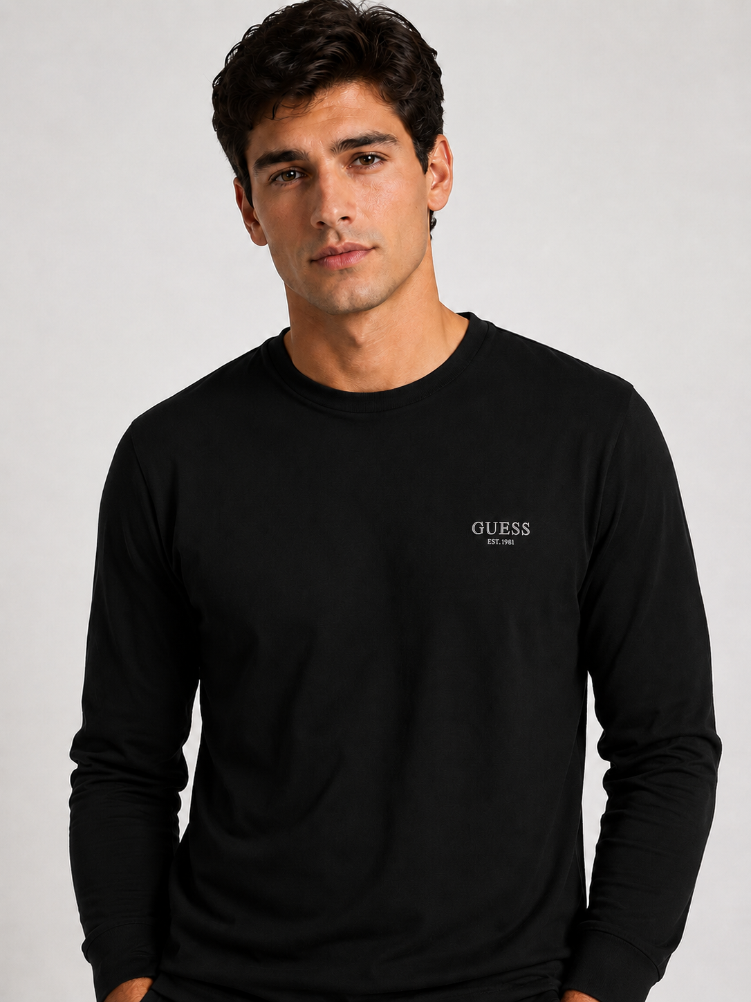 Maglia GUESS in cotone m.l. uomo