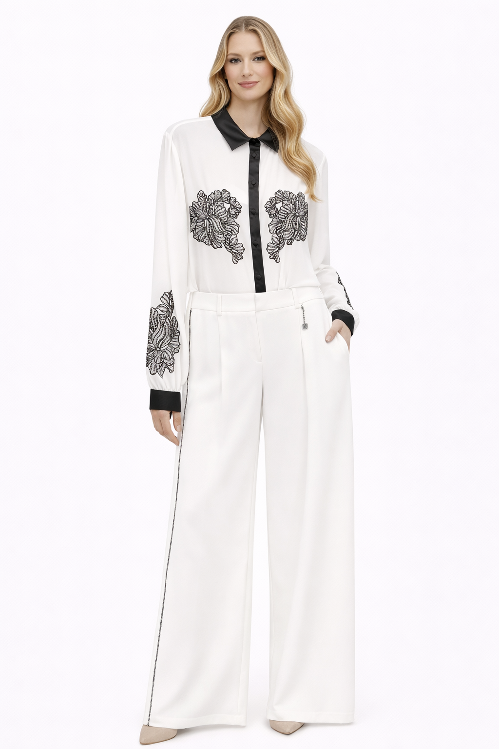 Pantalone donna Fracomina Bianco