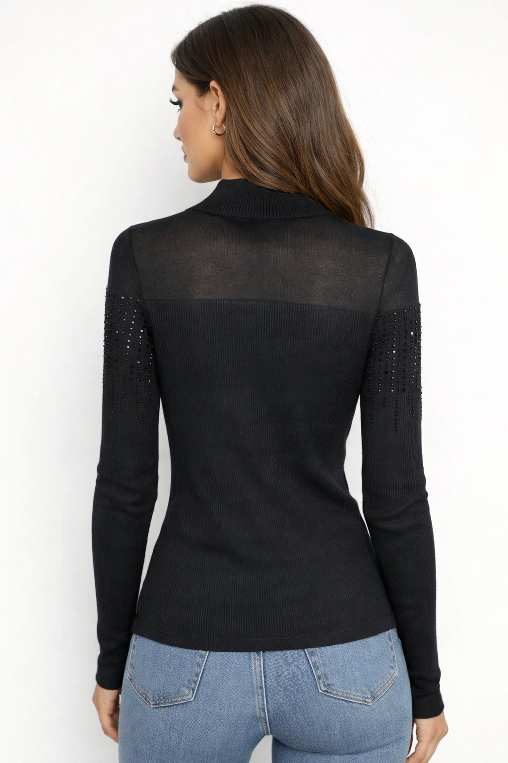 Maglia Guess manica lunga strass donna