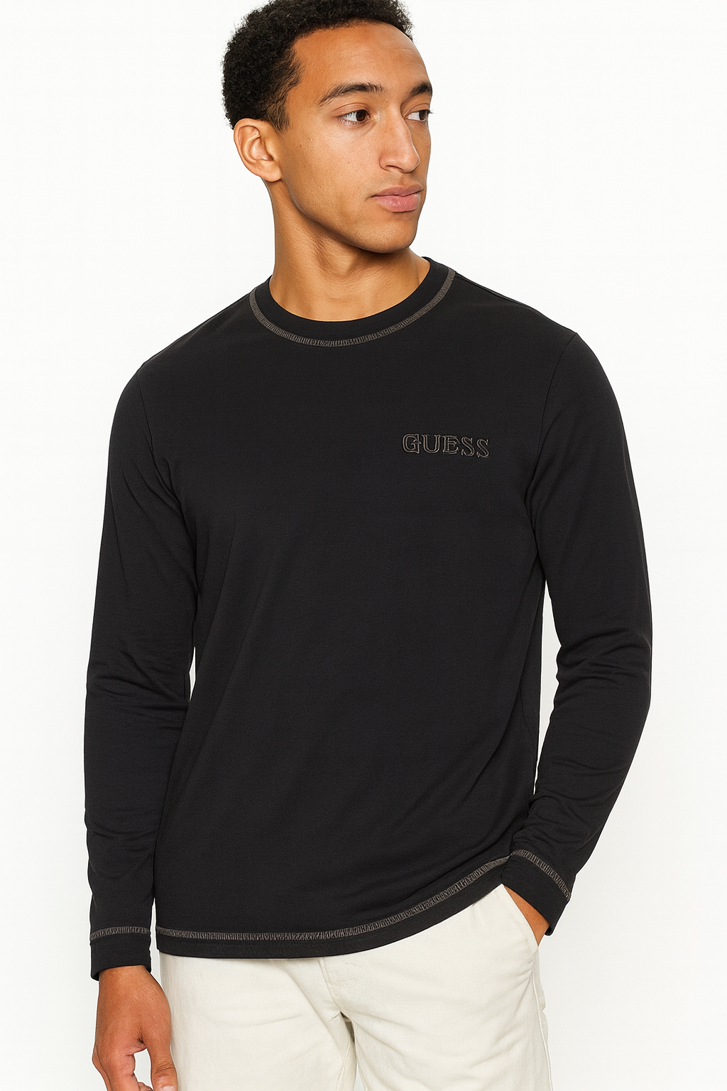 T-shirt nera Guess uomo