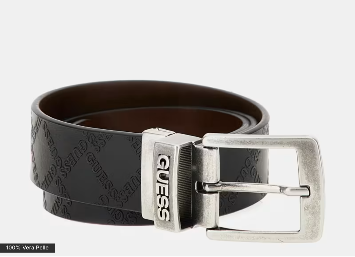 CINTURA UOMO GUESS NERA REVERSIBILE