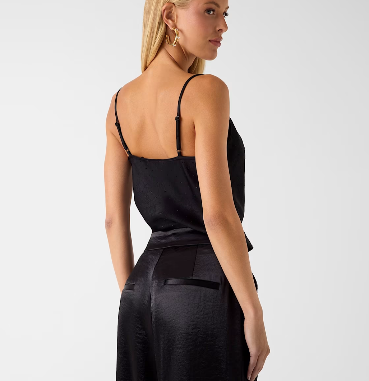 Top Guess donna satin con strass