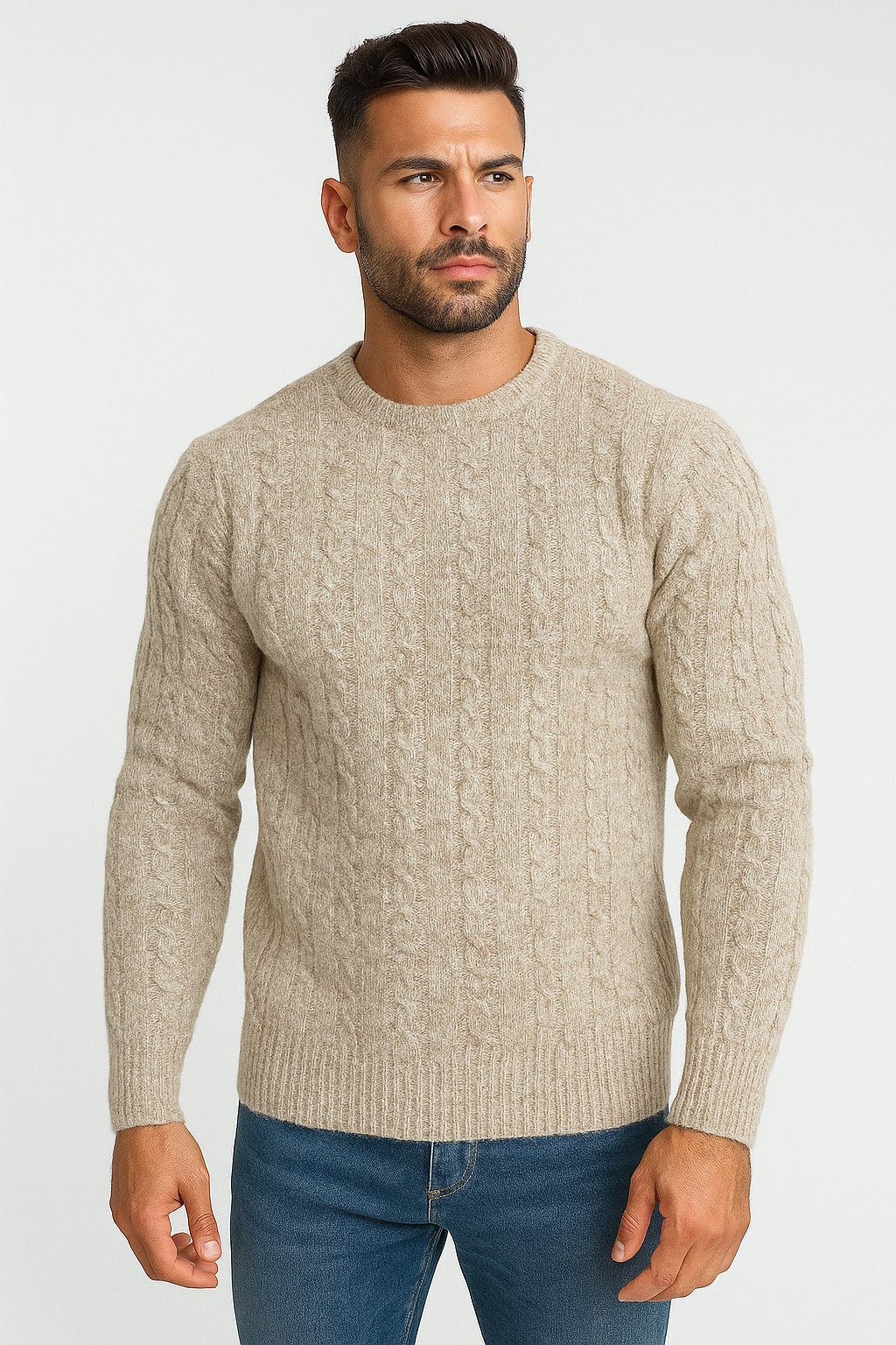 MAGLIA UOMO BEIGE E VERDE OLIVA