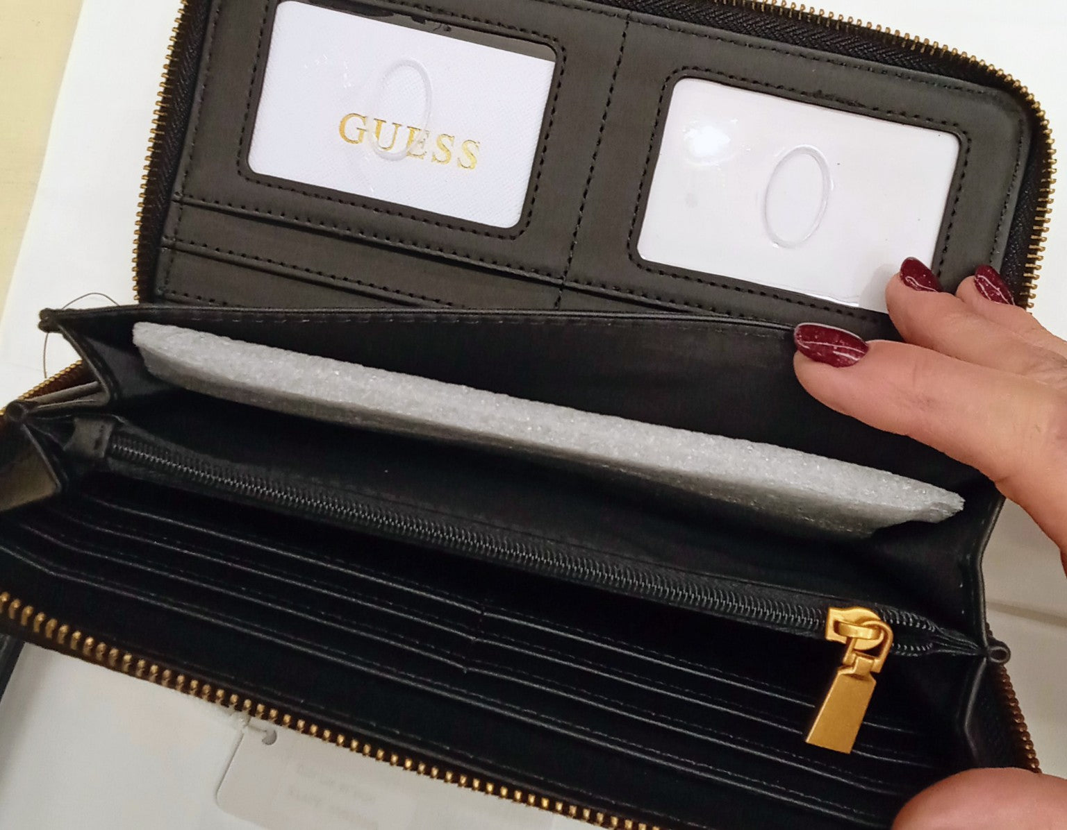 Portafoglio Guess Donna Nero e Panna