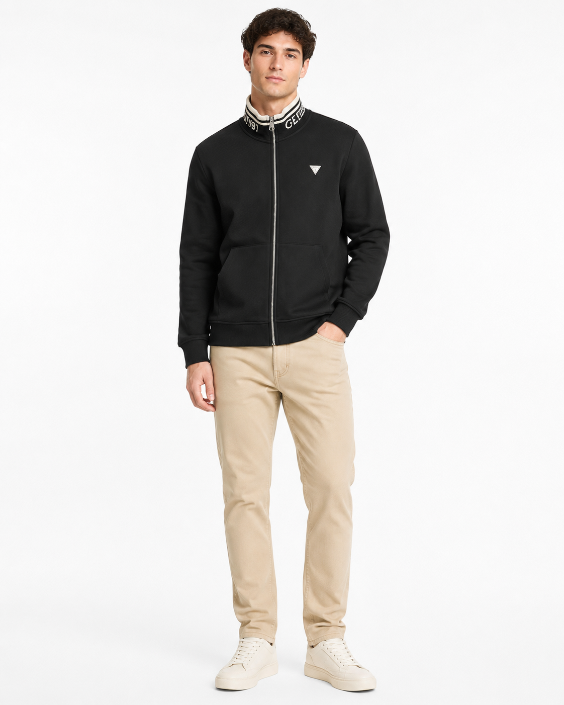 Felpa GUESS  uomo nero e beige