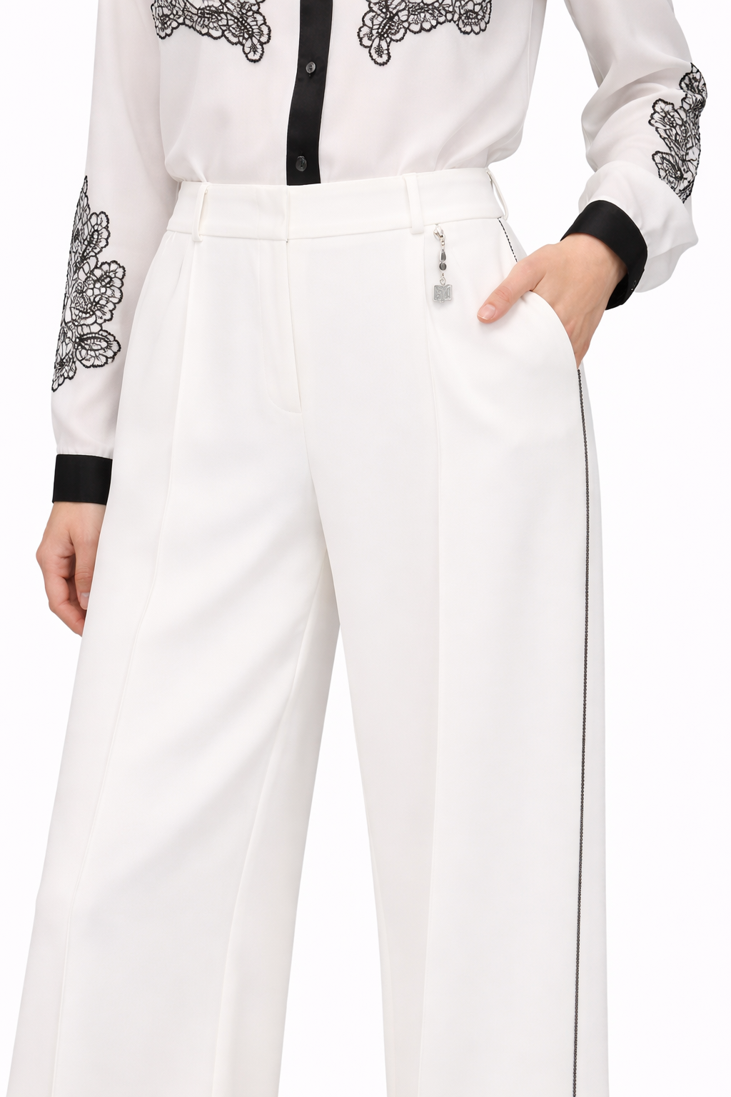 Pantalone donna Fracomina Bianco