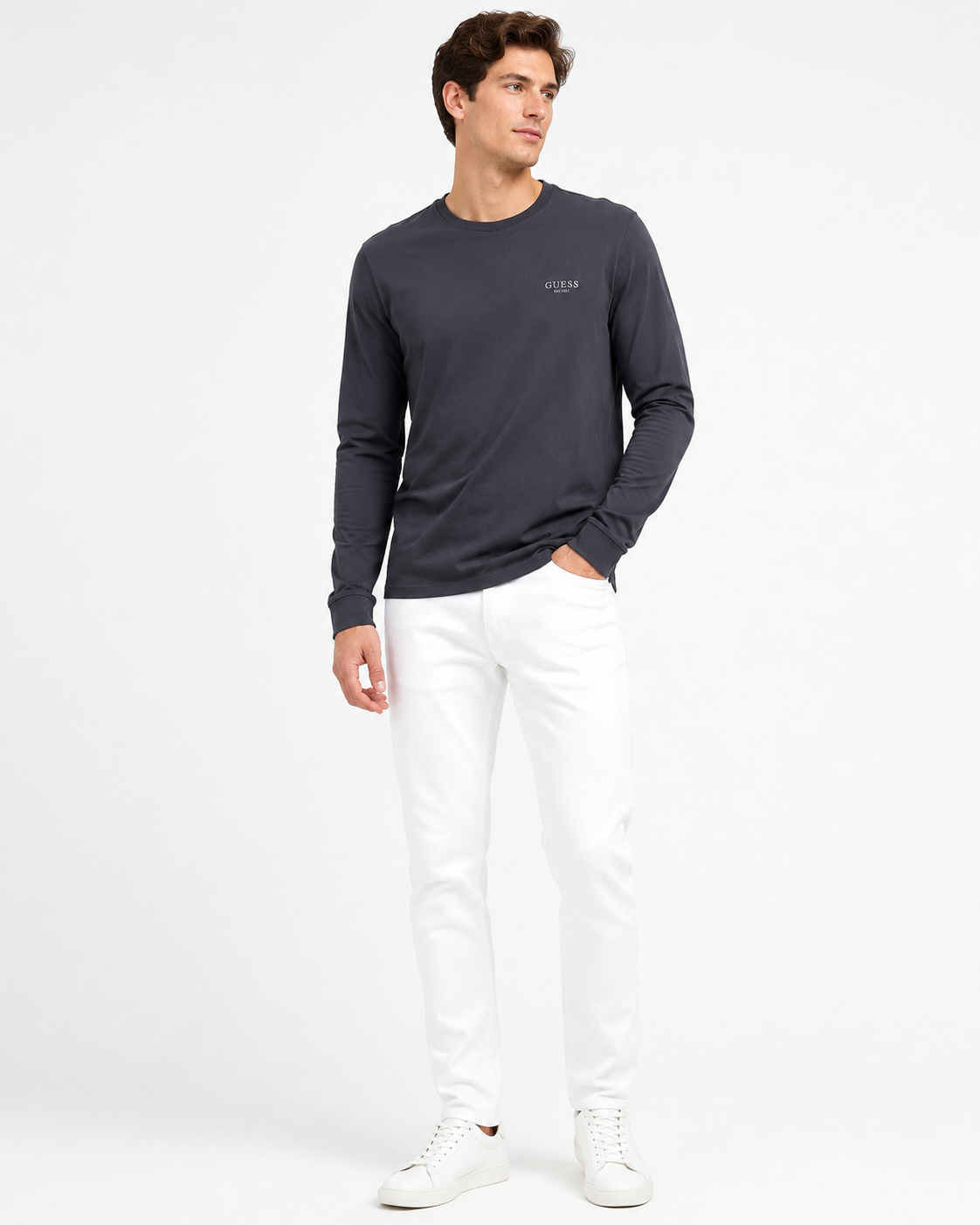 Maglia  Guess in cotone m.l. uomo