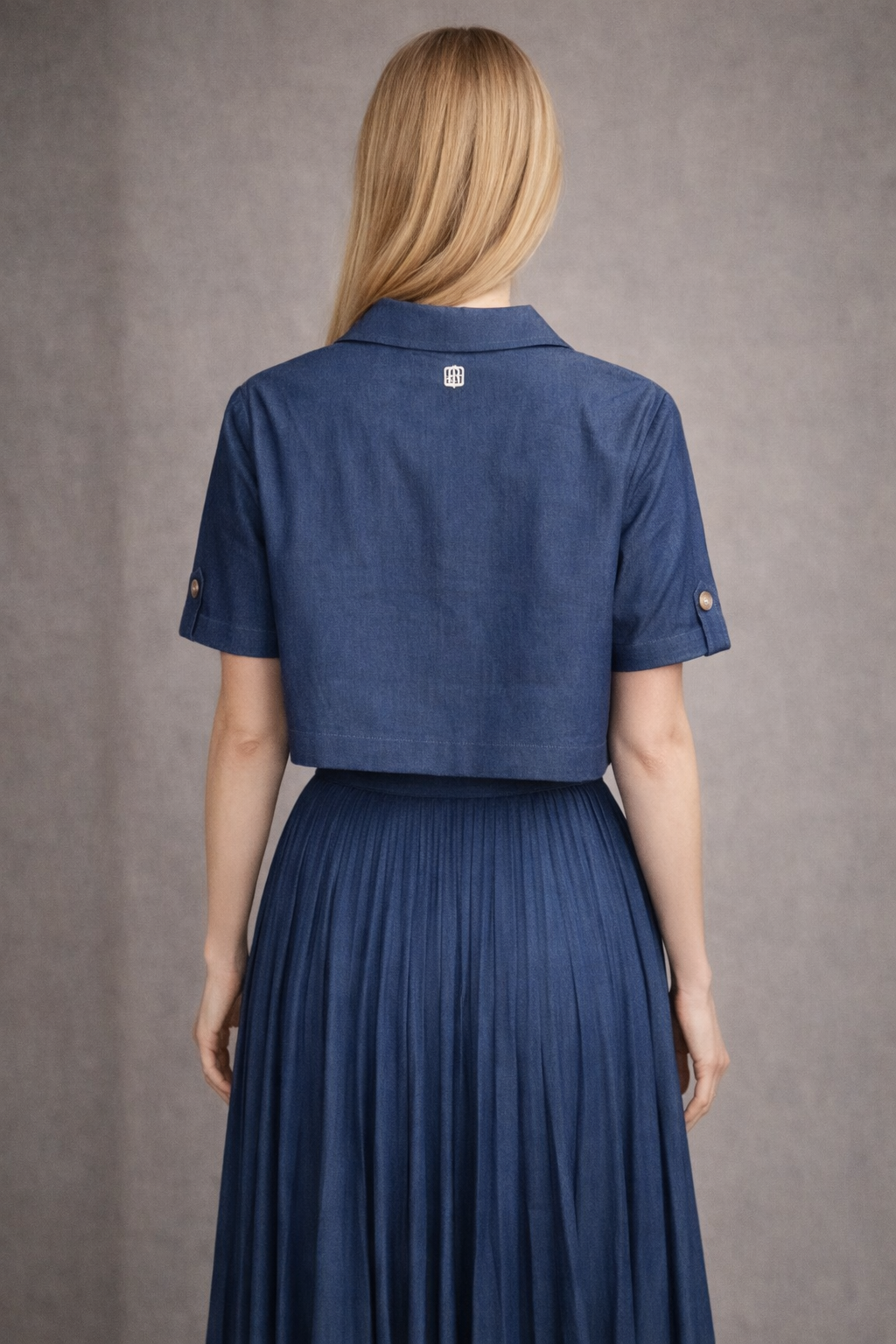 Polo a casacca corta FRACOMINA in jeans donna