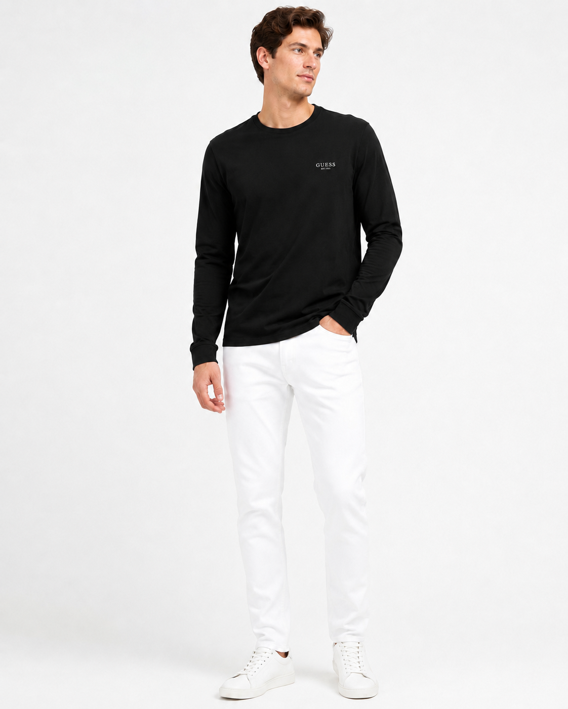 Maglia GUESS in cotone m.l. uomo