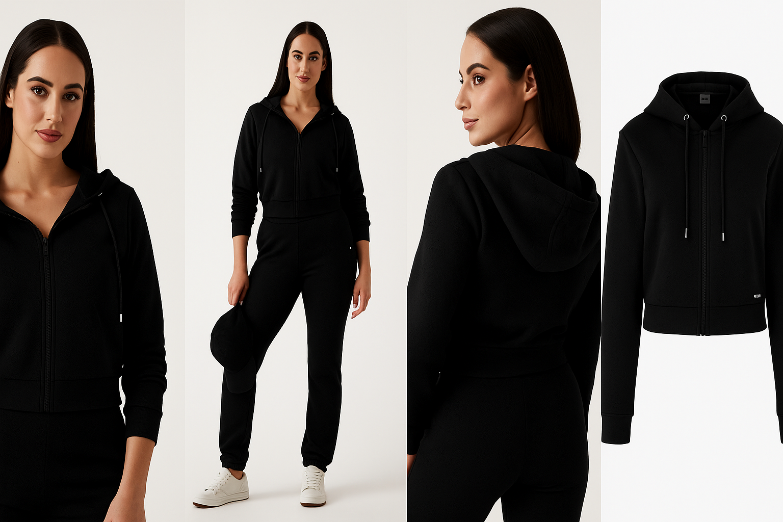 Felpa GUESS con cappuccio zip intera e logo all over