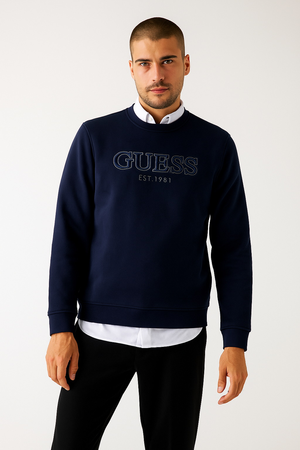 Felpa GUESS logo ricamato