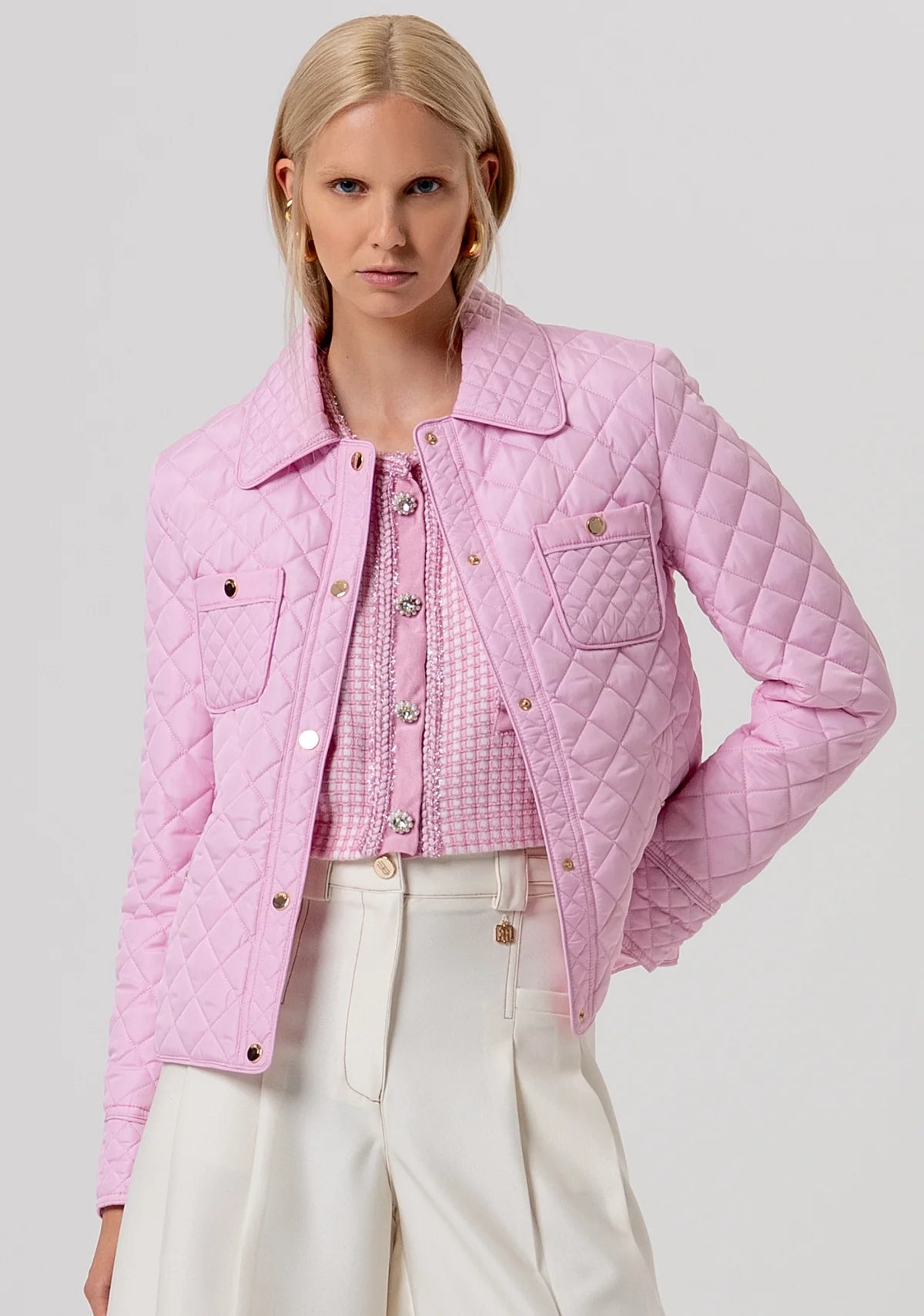 Giacca Fracomina trapunta regular con tasche a toppa