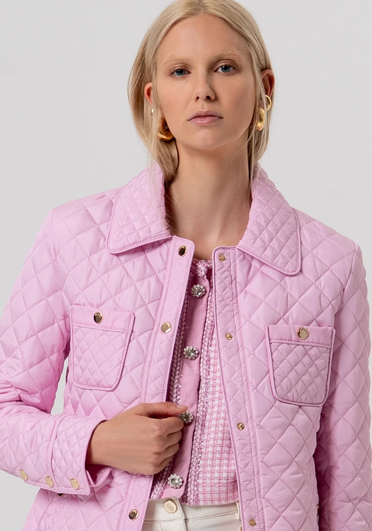 Giacca Fracomina trapunta regular con tasche a toppa