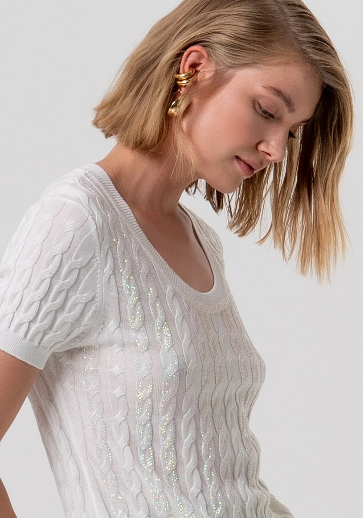 Maglia regular Fracomina con punto treccia