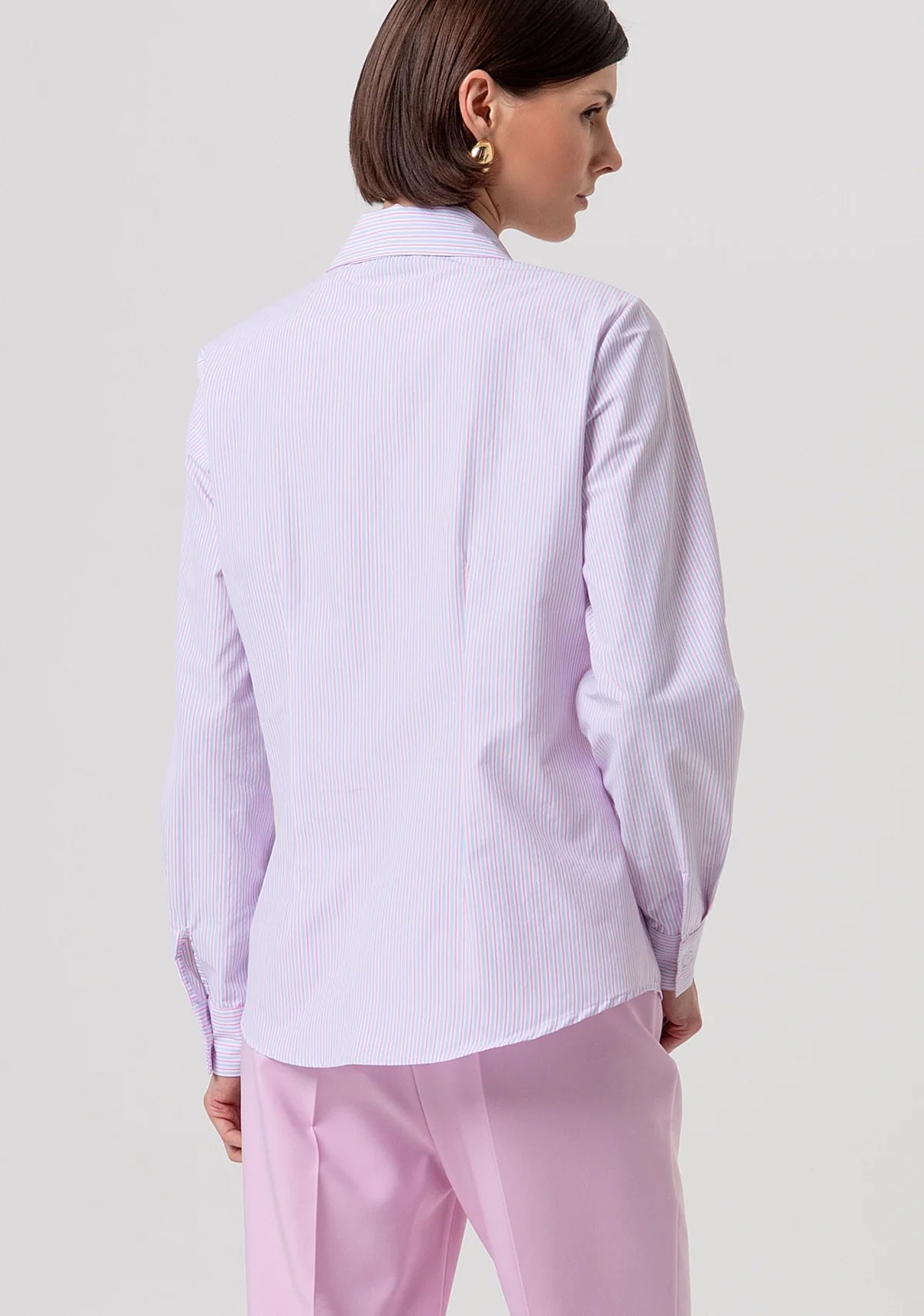 Camicia Fracomina   a righe sottili rosa/lilla