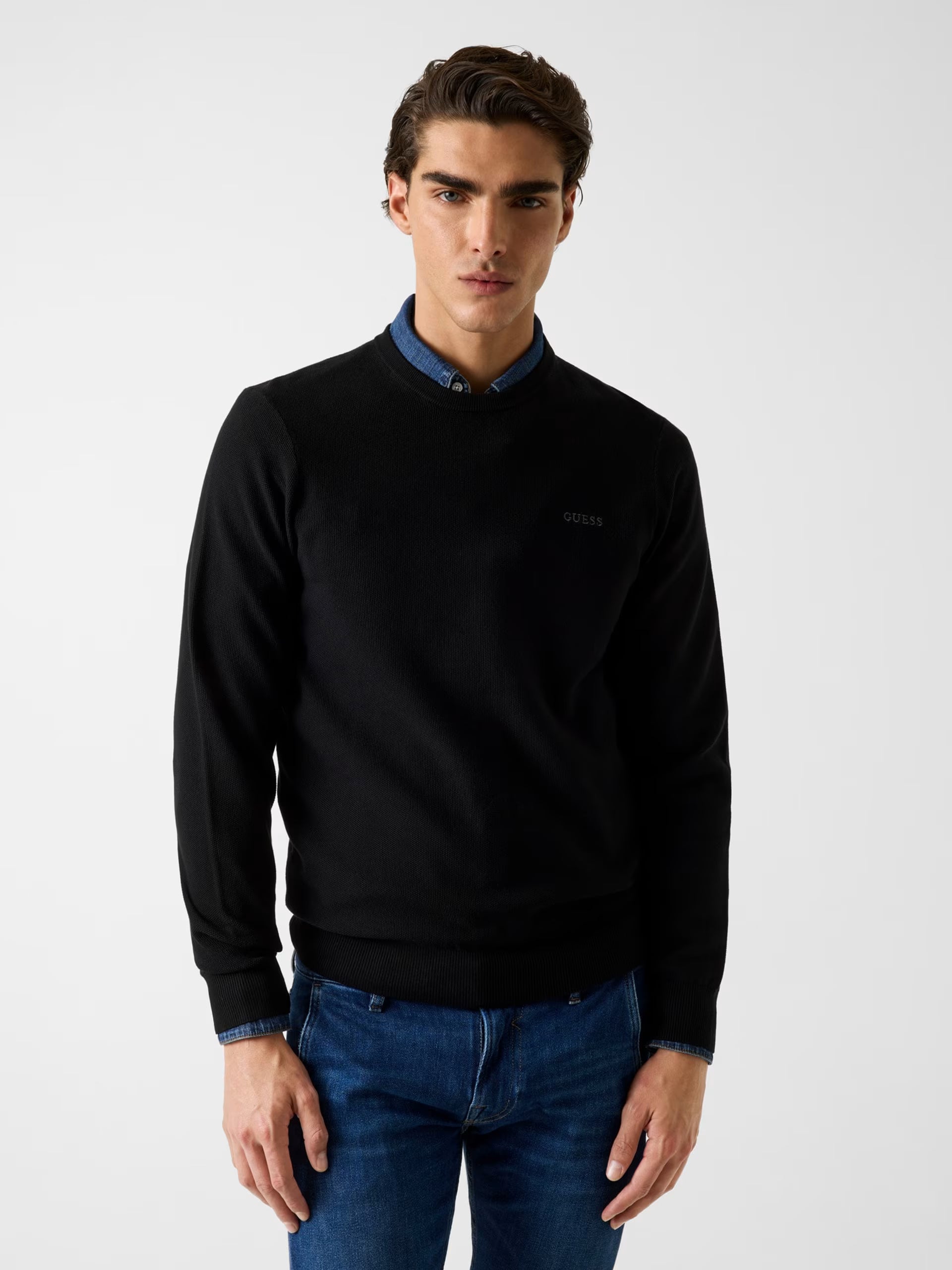 Maglia uomo Guess paricollo con logo