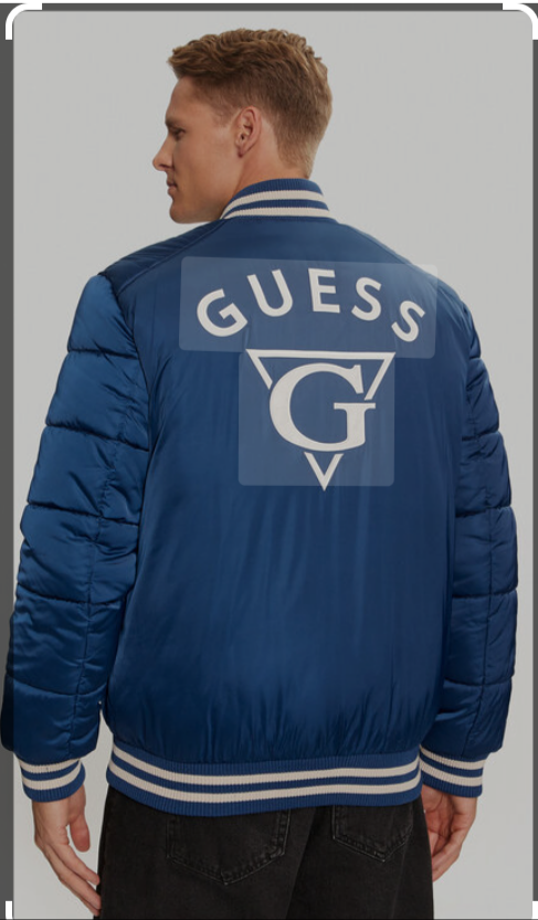 GUESS BOMBER M4BL31 WGJ92 Blu Regular Fit Colore: Blu