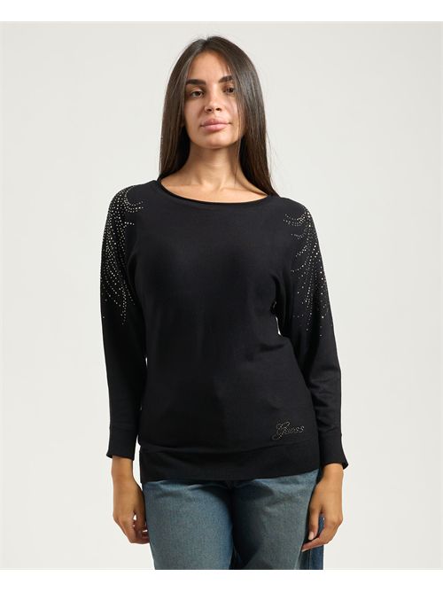 MAGLIA GUESS scollo a barca strass