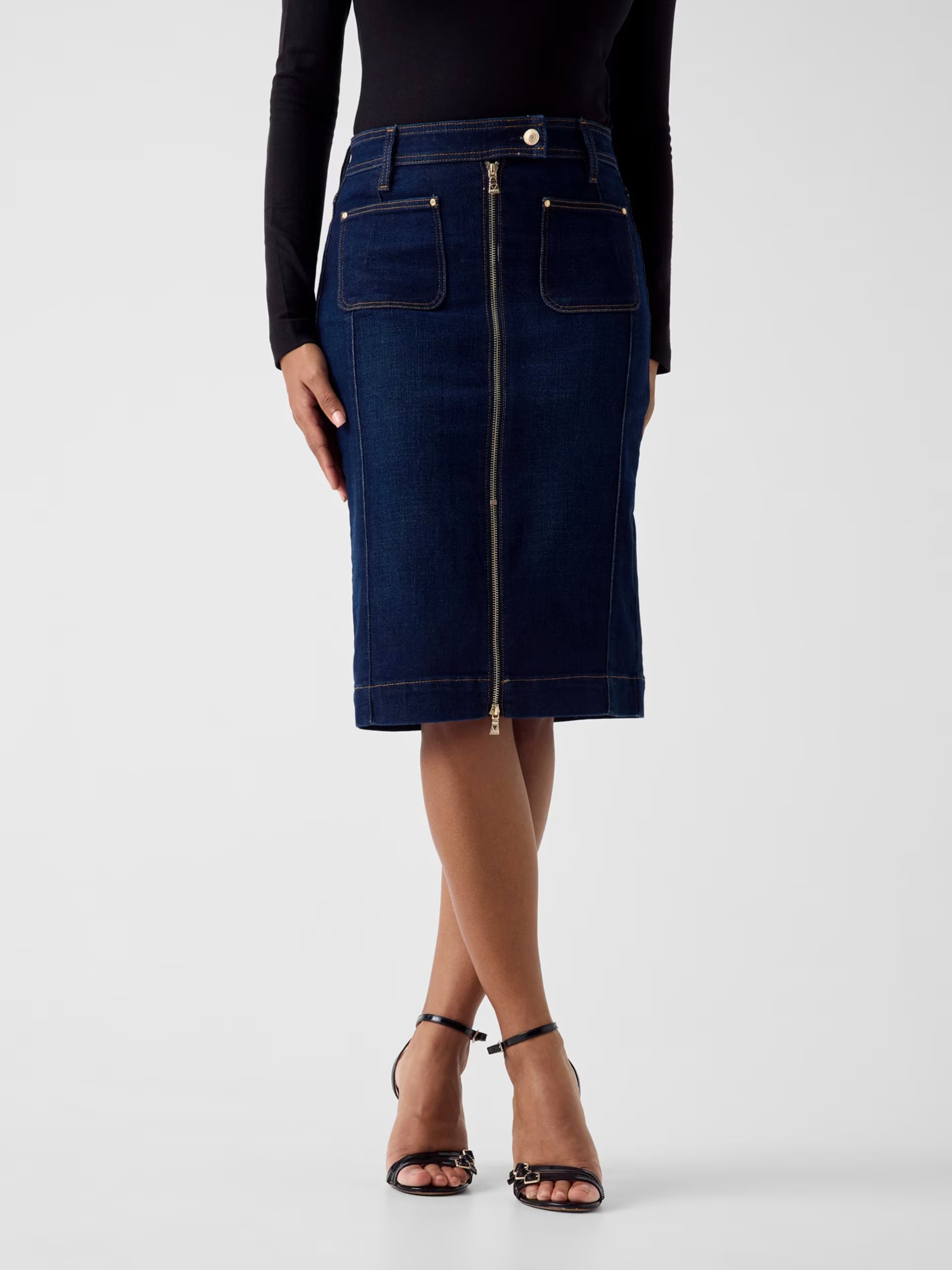 Gonna Longuette Jeans in Denim