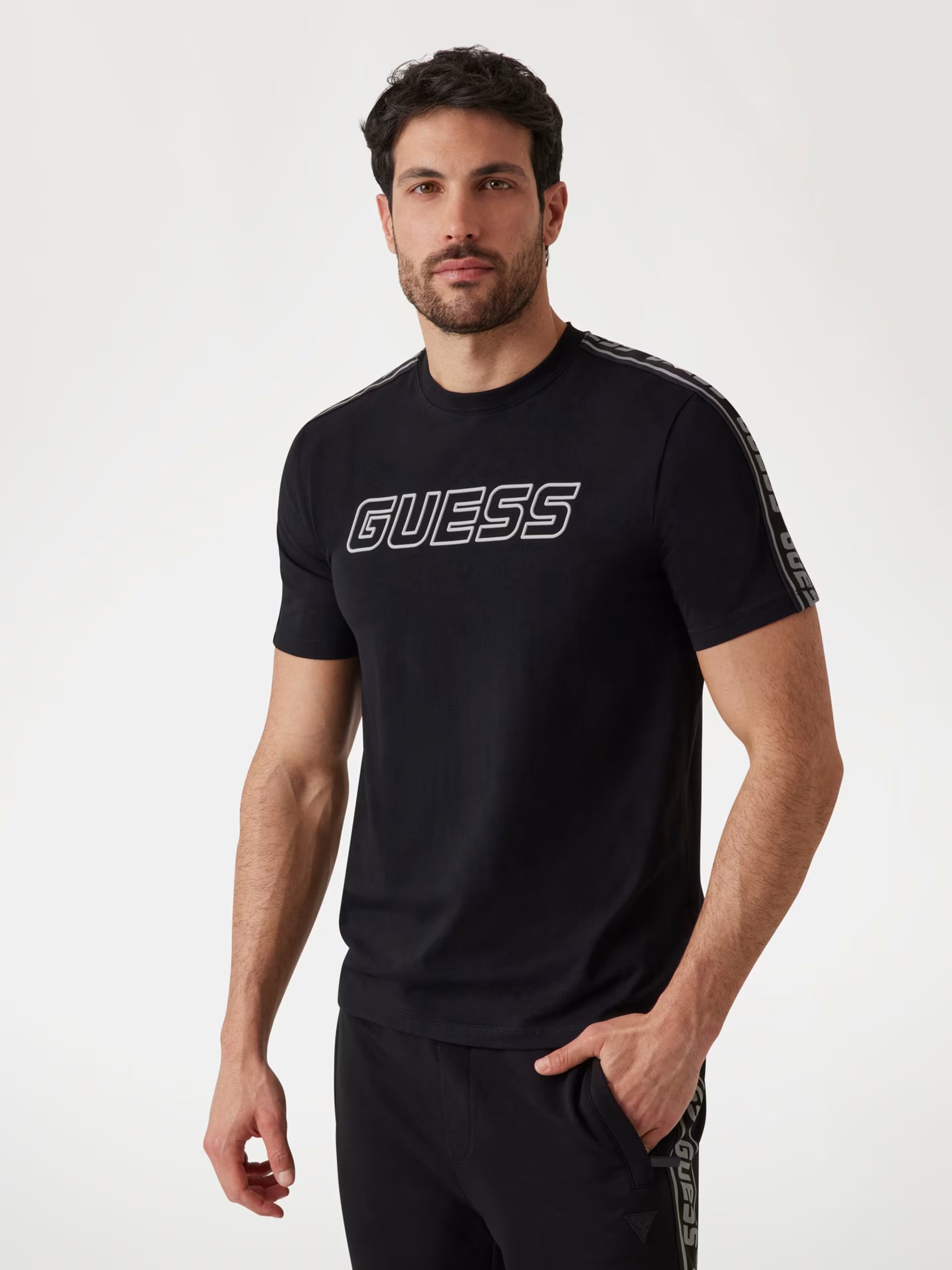 T-shirt GUESS stretch logo frontale Uomo