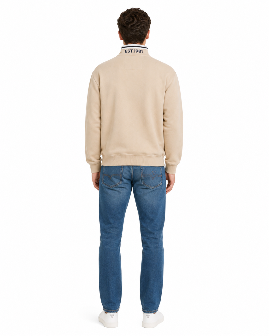 Felpa GUESS  uomo nero e beige