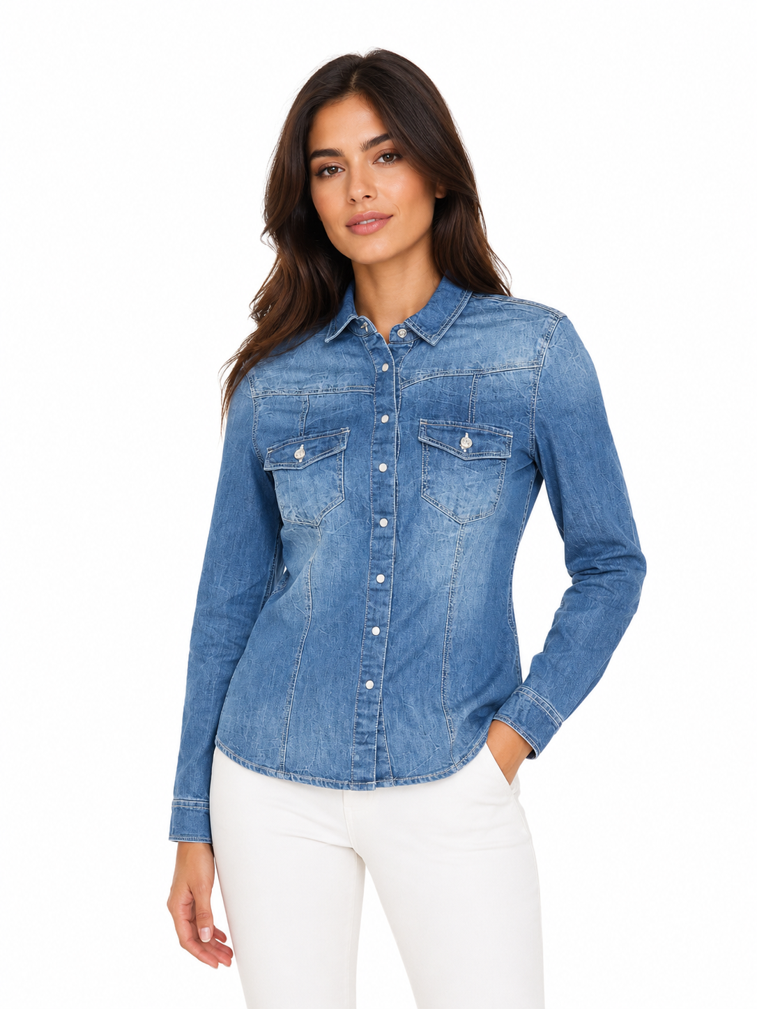 Camicia Jeans GUESS in Denim donna