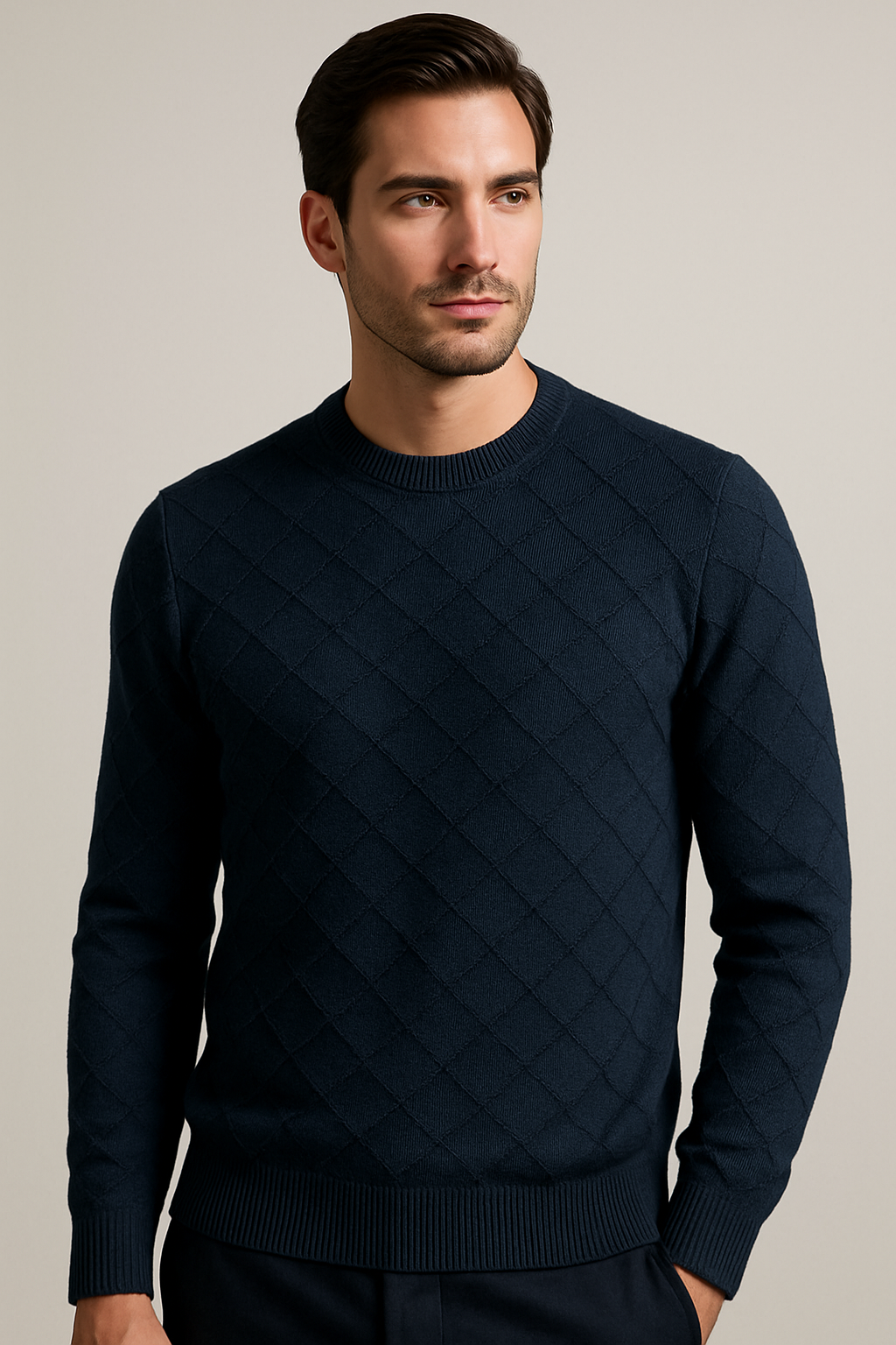 Maglia rombi uomo merino Italy