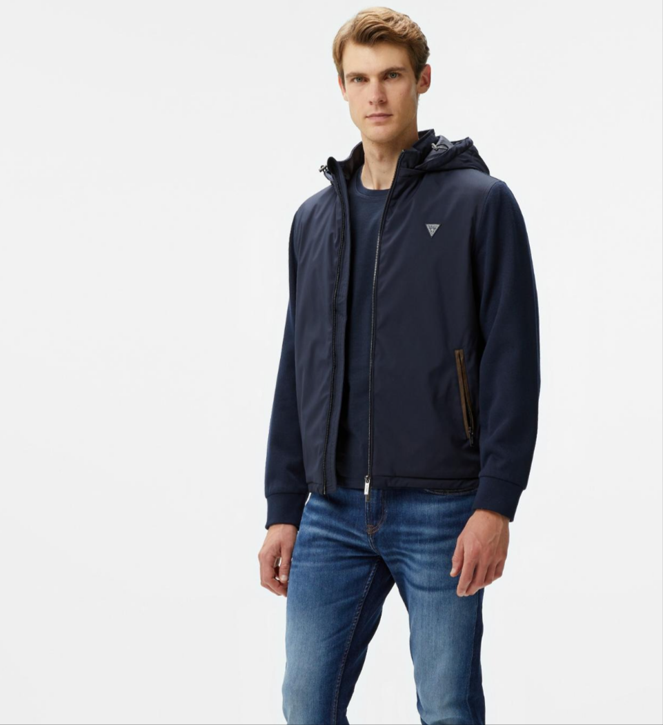 GIUBBINO GUESS BLU con cappuccio art.M4YL27WEDJ0