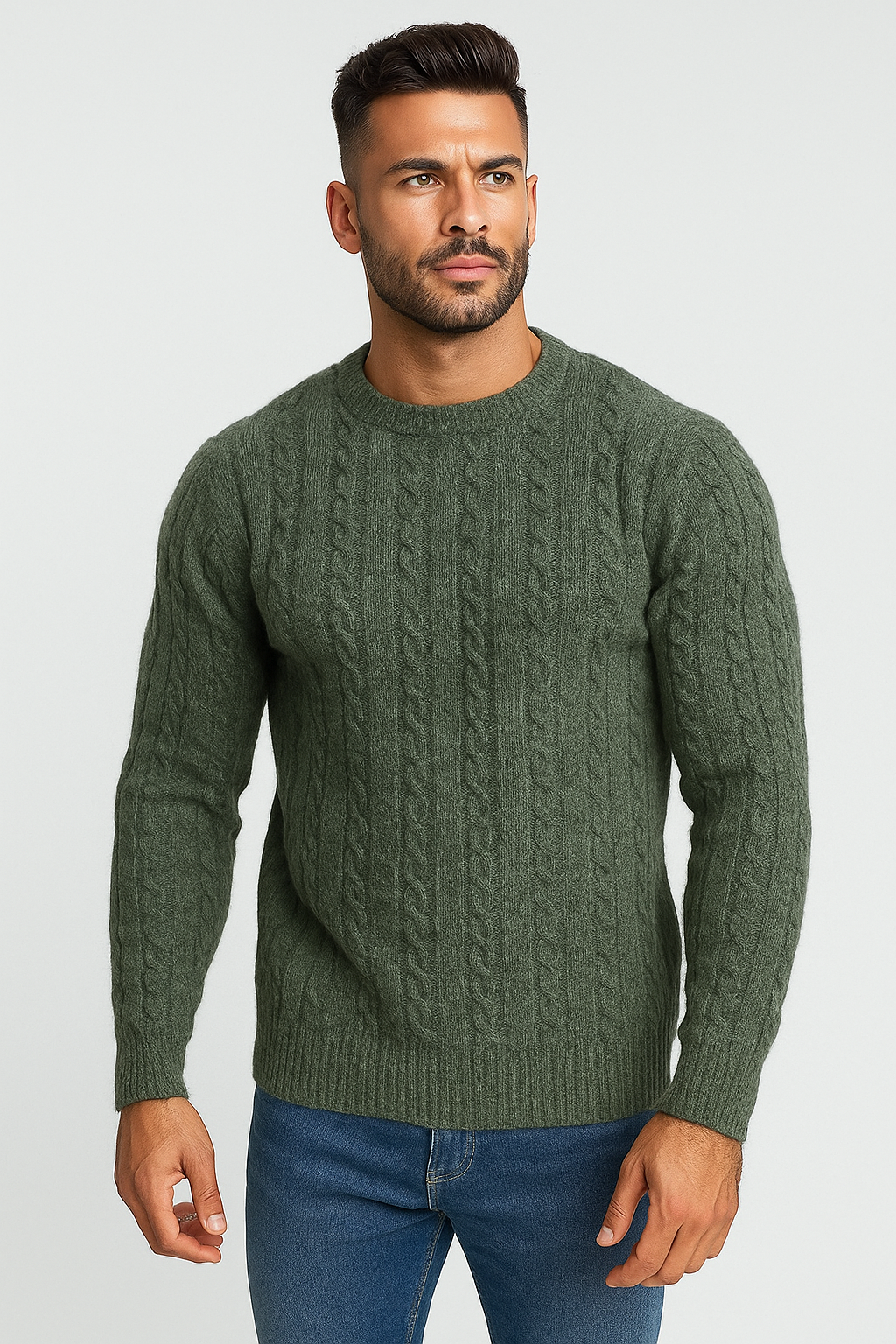 MAGLIA UOMO BEIGE E VERDE OLIVA