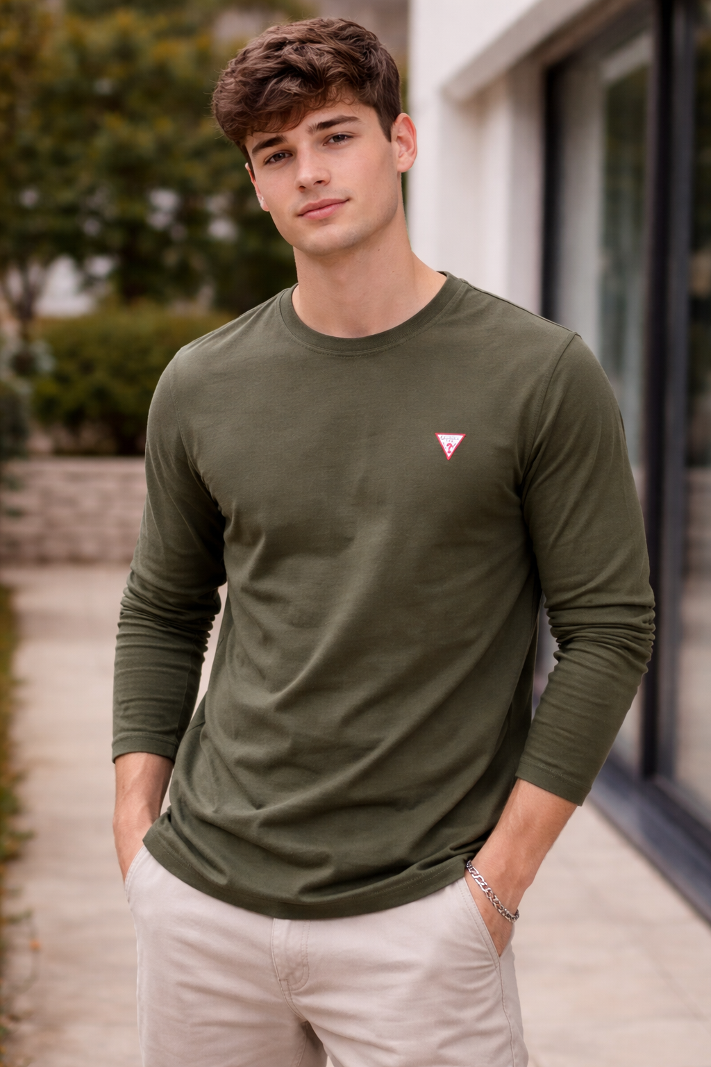 T-shirt Guess manica lunga girocollo